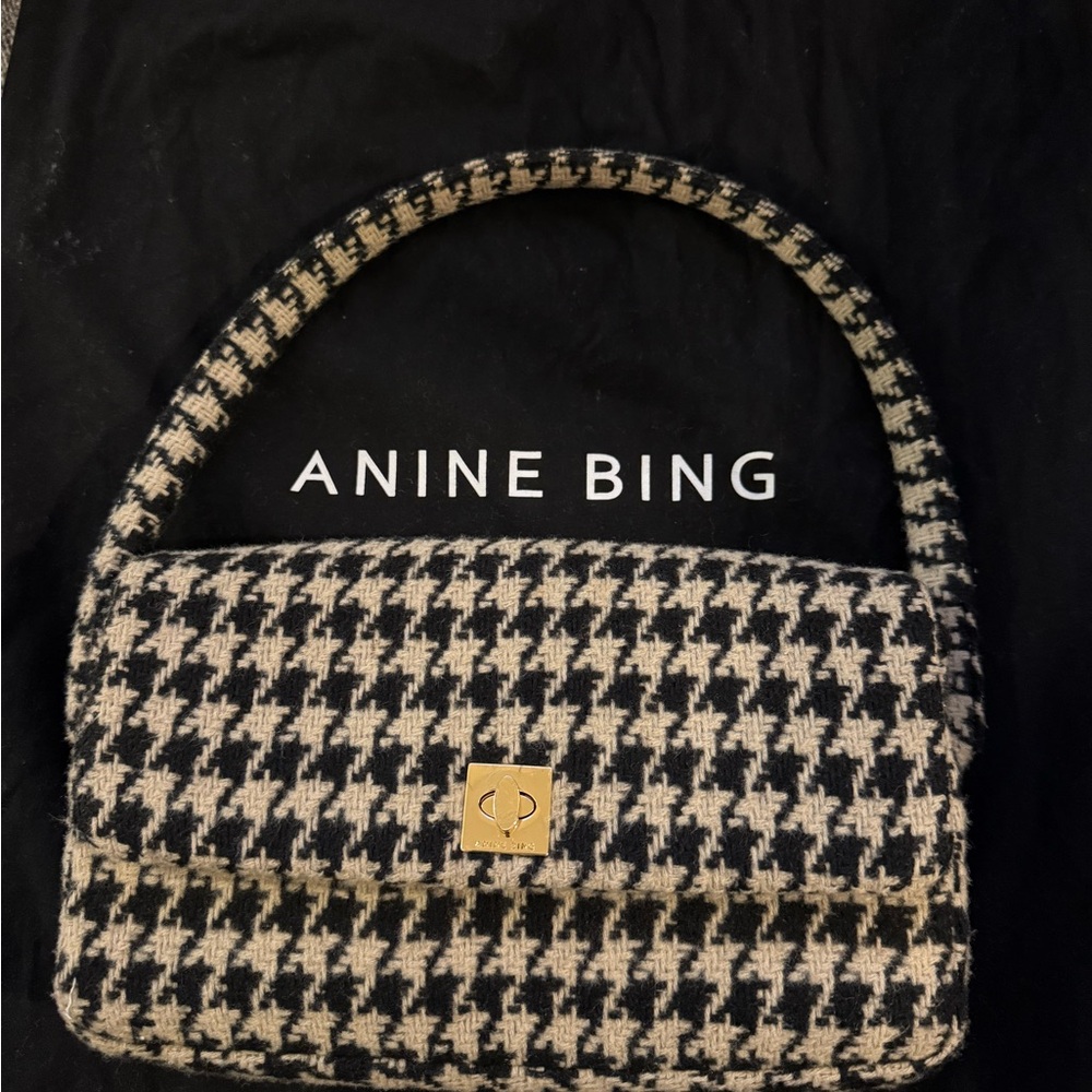 Anine Bing Houndstooth Shoulder Bag